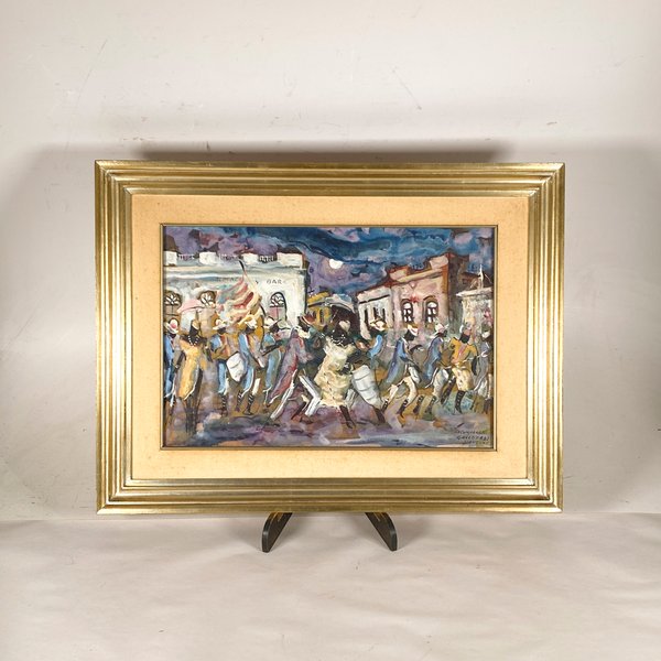 Cuadro "La Comparsa" de Rubén Galloza, Candombe Uruguayo, 32 x 49 cm - imagen 1