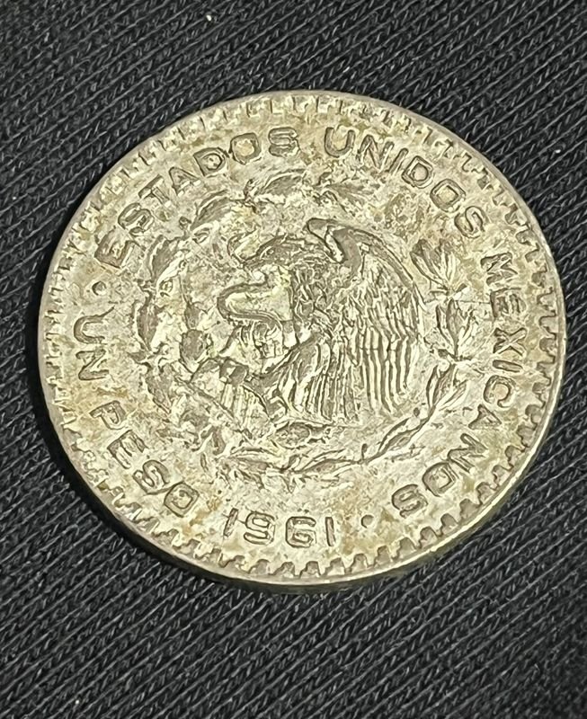 Moneda Mexicana de Plata 1 Peso - 1961