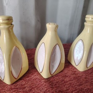 Juego de Aceitera, Vinagrera y Salero de Cerámica Vintage - imagen 2