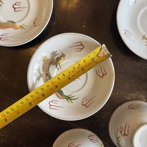 Juego de Té de Porcelana con Dragón: 2 Teteras, Azucarera, 6 Tazas y 6 Platos - imagen 9