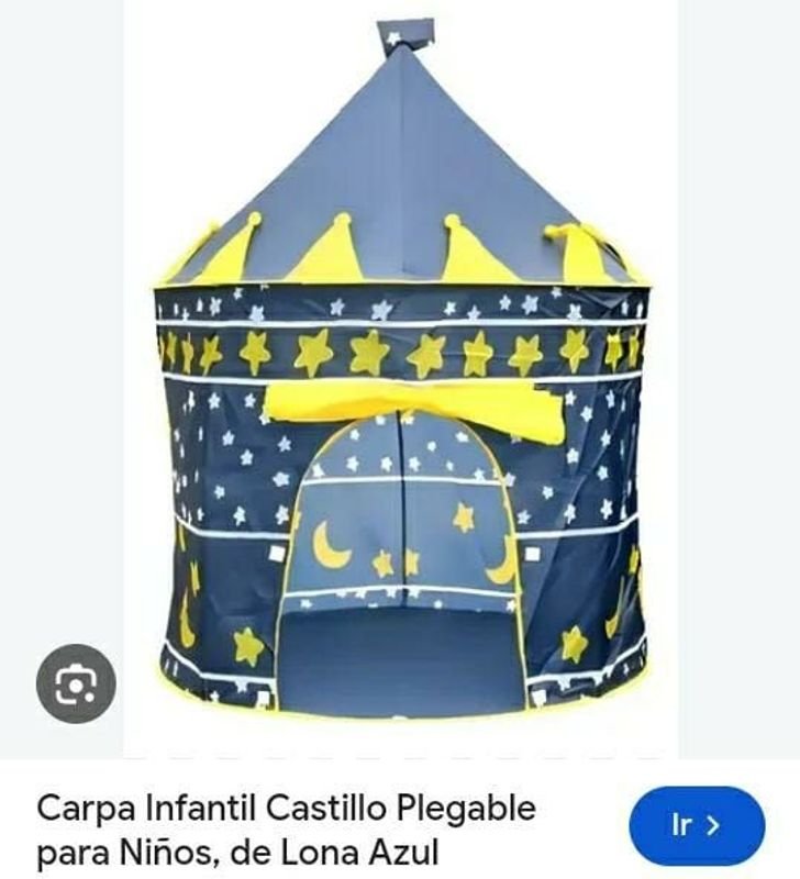Carpa Infantil Plegable Diseño Castillo Azul con Estrellas y Lunas