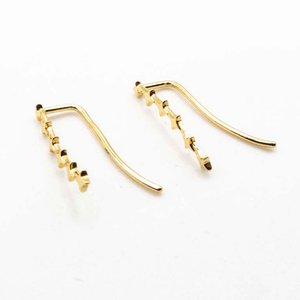 Caravanas de Plata con Baño de Oro Diseño Estrellas - imagen 2