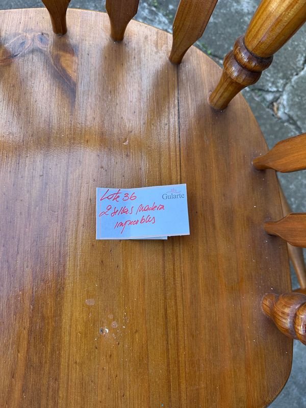 2 sillas madera macisas impecables estado - imagen 4