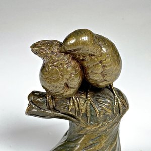 Figura de Bronce Francesa de Aves, Firmada Carvin, París - imagen 2