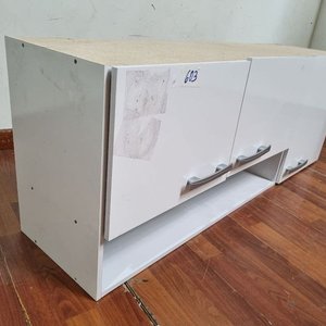 Mueble Aéreo o Bajo Mesada Blanco con Tiradores Cromados y Estantes Internos - imagen 3