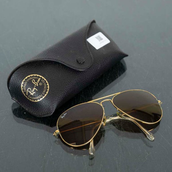 Lentes de Sol Ray-Ban Aviator Dorados Americanos con Estuche - imagen 1