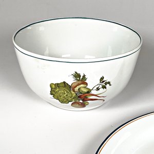 Bandeja Oval y Bol Grande de Loza Porcelana Olmos Uruguay - imagen 3