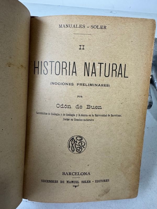 Libro de Historia Natural editado por Odon de Buen - imagen 4
