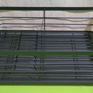 Escurridor de Cubiertos Metálico Negro Mate con Asas de Bambú - imagen 1
