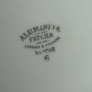 Fuente Antigua de Porcelana Francesa Aluminite Limoges con Rosa y Detalle Calado - imagen 8
