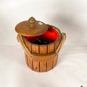 Lote de Hielera de Madera y Adornos de Vegetación Artificial - imagen 4