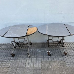 Lote siguiente: Par de Mesas Plegables con Alas y Ruedas