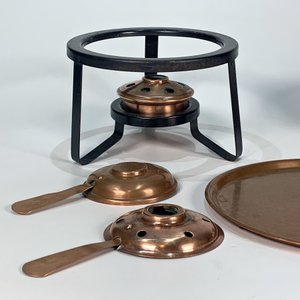Set de Fondue de Cobre y Metal con 6 Pinchos y Bandeja - imagen 3