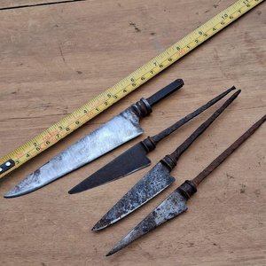 Lote de 4 Hojas de Cuchillo Antiguas para Restaurar - imagen 3