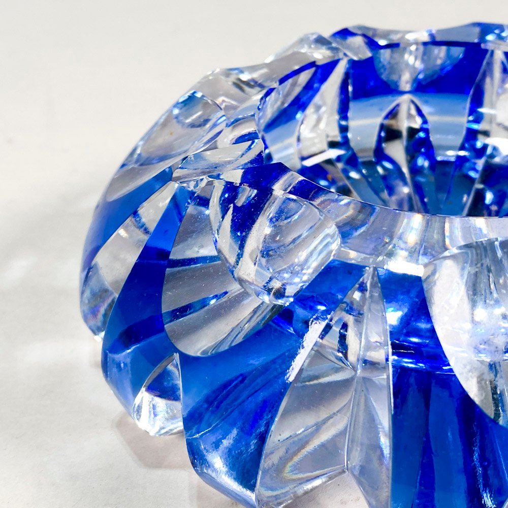Cenicero hialino de vidrio azul - imagen 2