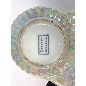 Trío de Porcelana Checoslovaca para Sal, Pimienta y Palillos con Asa Negra - imagen 6