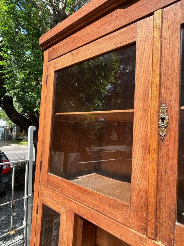 Gran Mueble Roble Macizo Secretario Escritorio Biblioteca - imagen 5