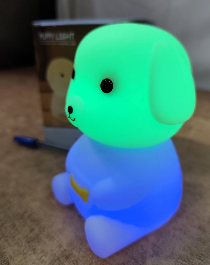 Lámpara LED recargable infantil, modelo perrito con temporizador - imagen 4