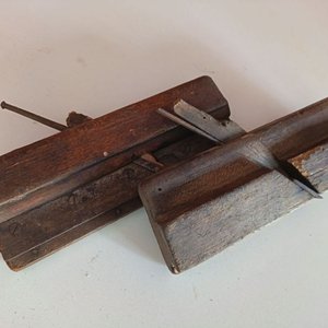 Par de Cepillos de Carpintero Antiguos para Molduras - imagen 2