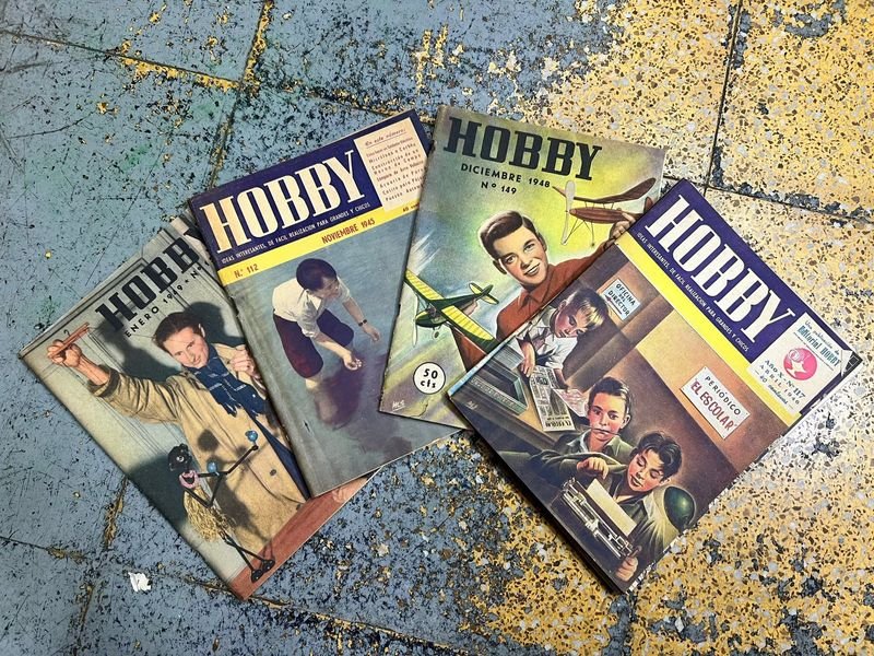 Lote de 5 Revistas Antiguas HOBBY (1940s-1950s) - Proyectos Prácticos