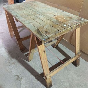Mesa de Madera con Caballetes Plegables 63x110x68 cm - imagen 3