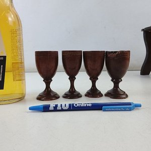 Juego de Barril de Madera Tallado con Copas - imagen 6