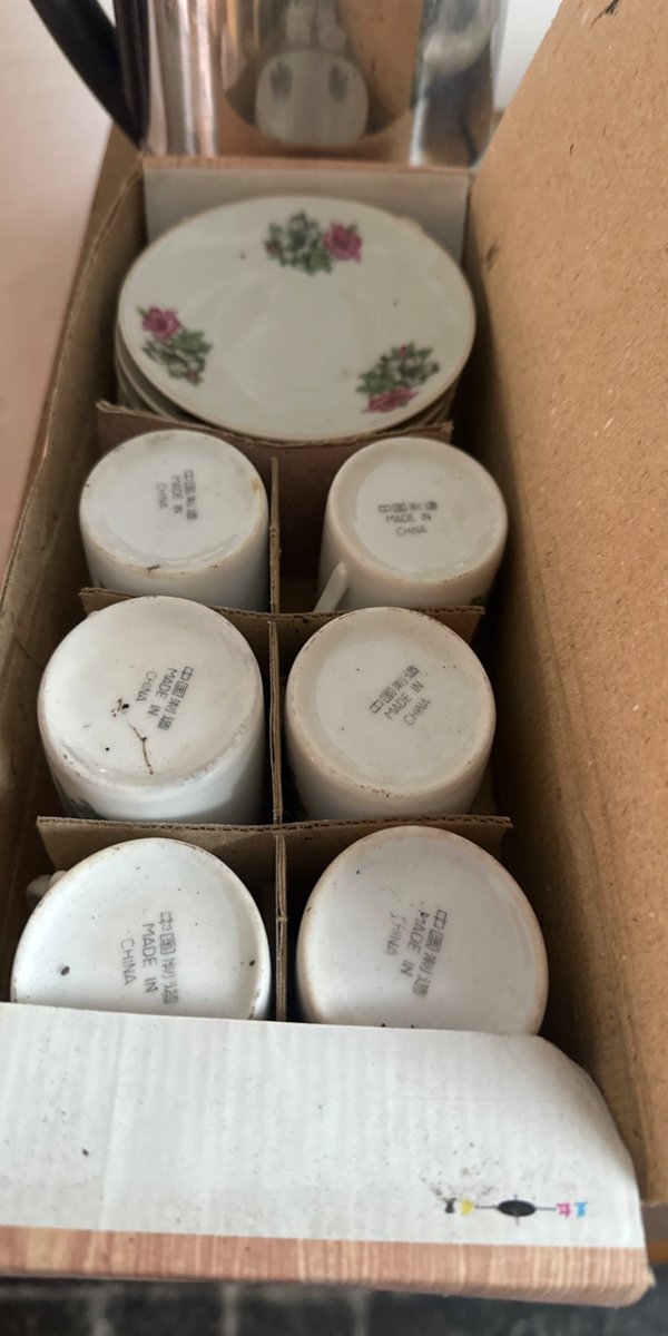 Juego de Tazas y Platos de Café de Porcelana China