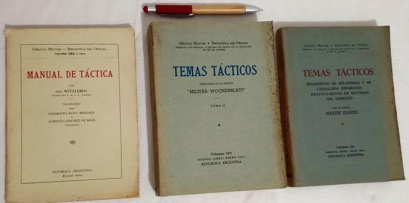Lote de 3 Libros Militares "Circulo Militar-Biblioteca del Oficial" - Colección General Berisso