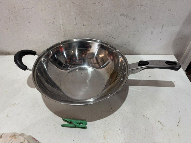 Wok Grande de Acero Inoxidable con Mangos