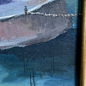 Pintura al óleo "Puerto" de Jorge Pizzanelli - 32x39cm - imagen 4