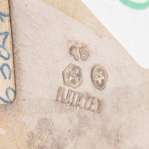 Lechera de Plata Española Antigua con Base Lobulada - imagen 3