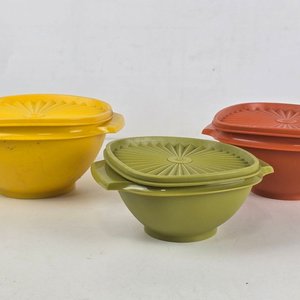 Lote de Bowls Plásticos Naranja, Rojo, Amarillo y Verde con Accesorios - imagen 6