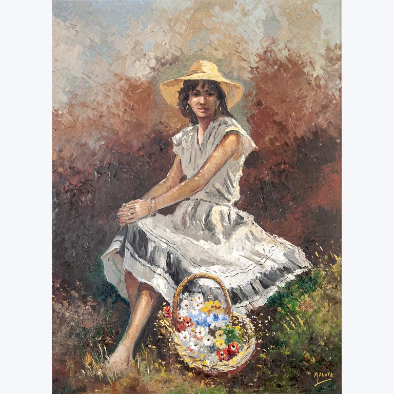 Lote siguiente: Pintura de Florista por Miguel De Vita - Óleo sobre tela, 90 x 70 cm