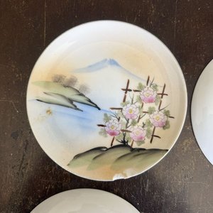 Conjunto de Platos Orientales Pintados a Mano con Paisaje y Monte Fuji - imagen 7