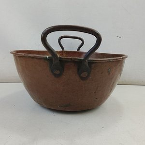 Olla Antigua de Cobre con Asas de Hierro - Decoración Rústica - imagen 5