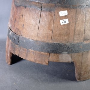Banco Rústico de Barril de Madera con Asiento Acolchado - imagen 3