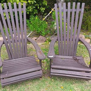 Par de Sillas de Jardín Adirondack de Madera Estilo Rústico - imagen 2