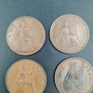 7 Monedas One Penny Reino Unido - Colección Real - imagen 4