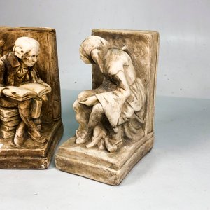 Par de Apoya Libros de Yeso con Figuras Antiguas - imagen 3