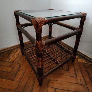 Mesita Ratona de Mimbre con Tapa de Vidrio - imagen 5