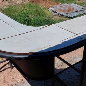 Gran Mostrador o Barra Curva de Hierro y Vidrio - imagen 2