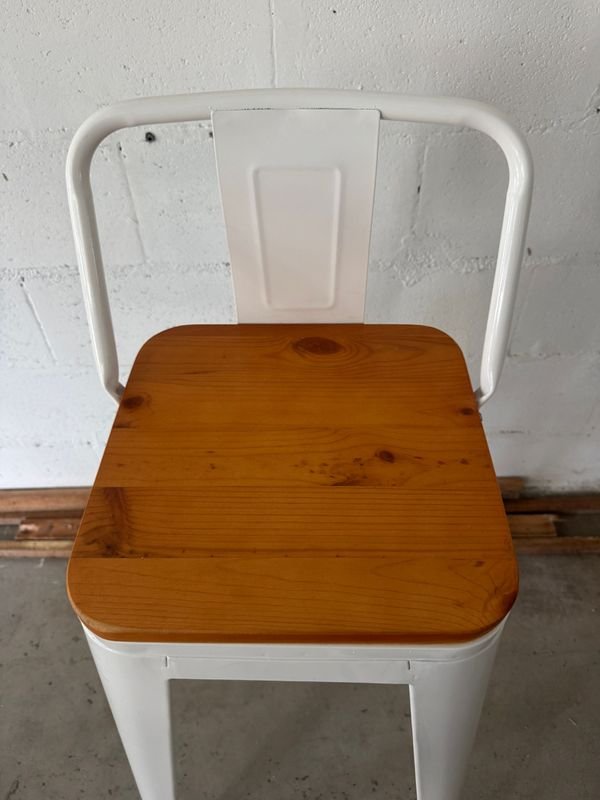 Sillas Altas de Metal con Asiento de Madera - imagen 3