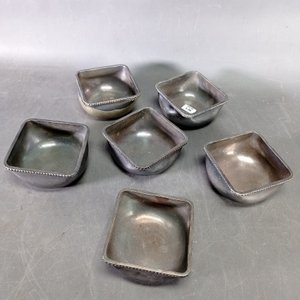Juego de 6 Compoteras Cuadradas de Alpaca con Bordes Decorados - imagen 3