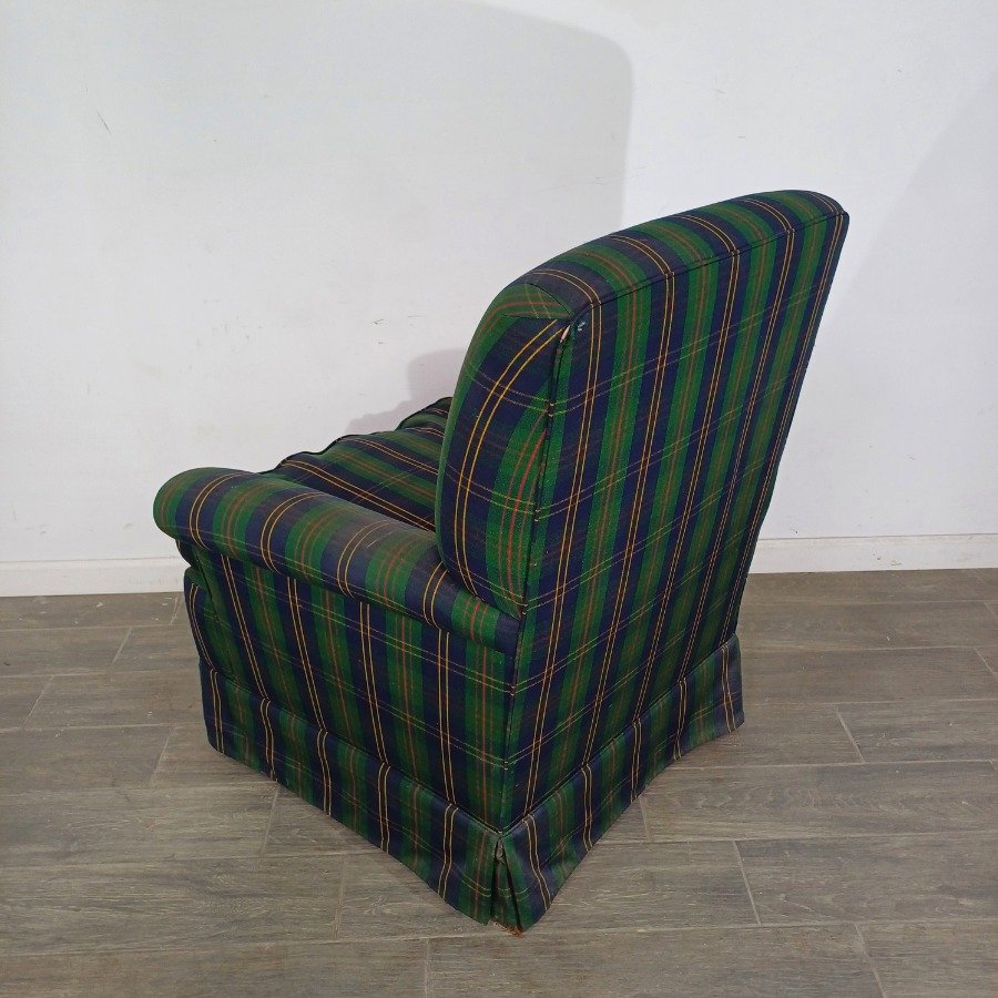 Sillón individual tapizado en tela tipo escocés - imagen 5