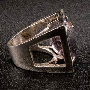 Anillo de Plata 950 con Amatista Grande - imagen 2