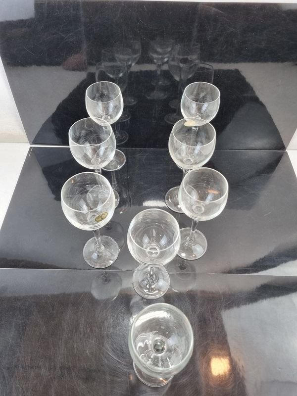 Juego de 8 Copas de Cristal Clásicas para Vino o Licor