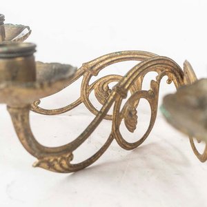 2 Apliques de Bronce Estilo Art Nouveau para Piano con 3 Luces - imagen 2
