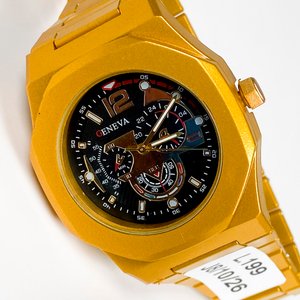 Dos Relojes de Pulsera para Caballero: Geneva Dorado y Swatch Transparente - imagen 3
