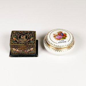 Dos Cajas Alhajeros: Limoges y Madera Decorada - imagen 2