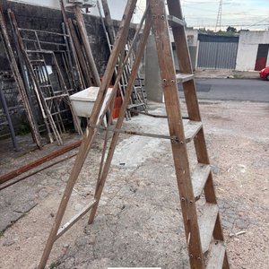 Escalera Plegable de Madera Antigua - imagen 4